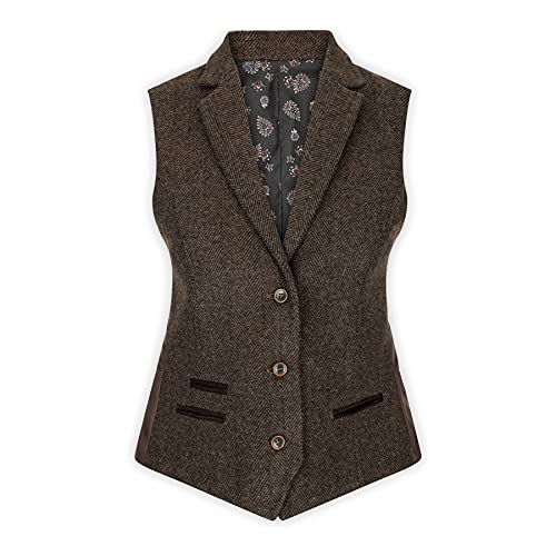 TruClothing.com Damenweste Tweed Fischgräte Design Wollenanteil Klassisch 1920s Kariert von TruClothing.com