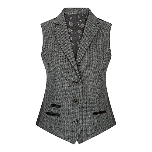 TruClothing.com Damenweste Tweed Fischgräte Design Wollenanteil Klassisch 1920s Kariert von TruClothing.com