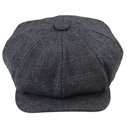 TruClothing.com Herren 8 Bahnen Razor Baker Boy Hut Wolle Tweed Blinders Schiebermütze - grau L von TruClothing.com