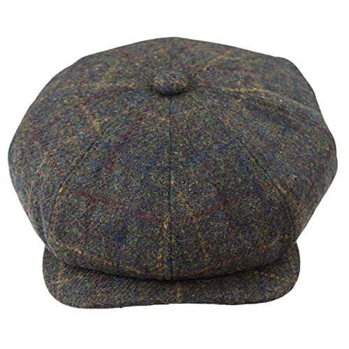 TruClothing.com Herren 8 Bahnen Razor Baker Boy Mütze Wolle Tweed Blinders Newsboy Kariert - Olive L-XL von TruClothing.com