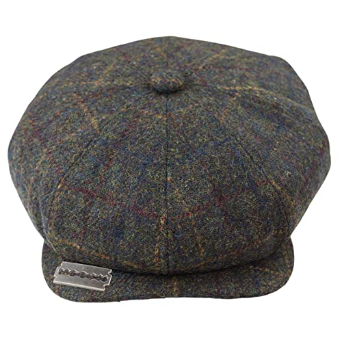 TruClothing.com Herren 8 Bahnen Razor Baker Boy Mütze Wolle Tweed Blinders Newsboy Kariert - Olive-rasierer S-M von TruClothing.com