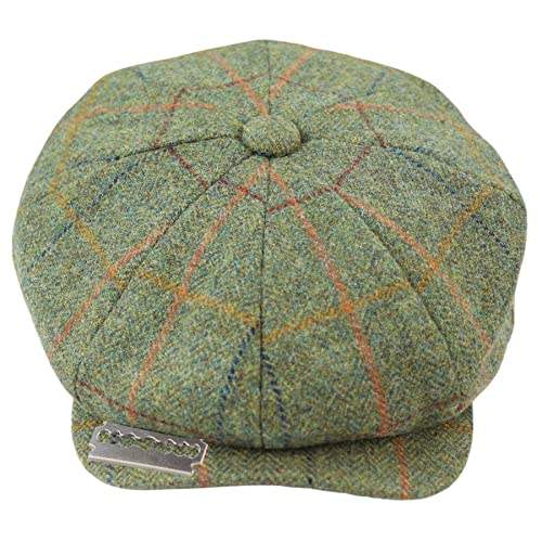 TruClothing.com Herren 8 Bahnen Razor Baker Boy Mütze Wolle Tweed Blinders Schiebermütze - grün-rasierer L von TruClothing.com