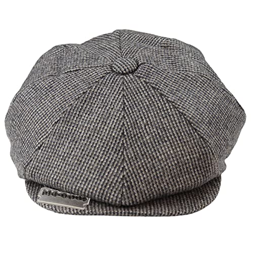 TruClothing.com Herren 8 Panel Razor Baker Boy Hut Woll-Tweed Shelby Newsboy Schiebermütze - grau-rasierer S-M von TruClothing.com