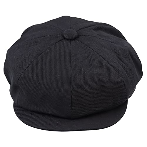 TruClothing.com Herren 8 Panel Razor Sommer Hut Cotton Blinders Newsboy Schiebermütze Shelby - schwarz L-XL von TruClothing.com