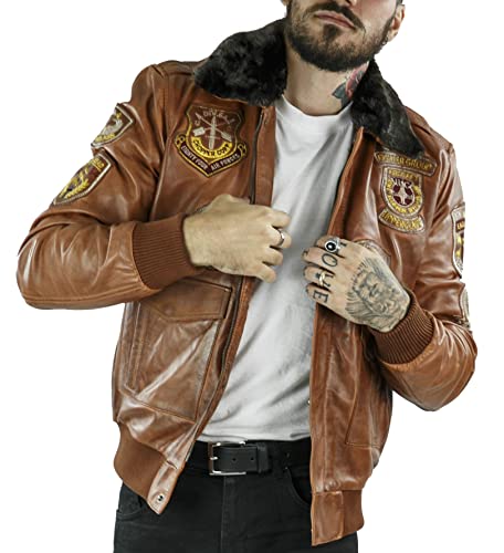 TruClothing.com Herren Bomberjacke Outwear Winddicht Air Force Aviator Distressed Echtleder Jacken Mantel TruClothing.com Herren Bomberjacke Outwear Winddicht Air Force Aviator Distressed Echtleder Jacken Mantel von TruClothing.com