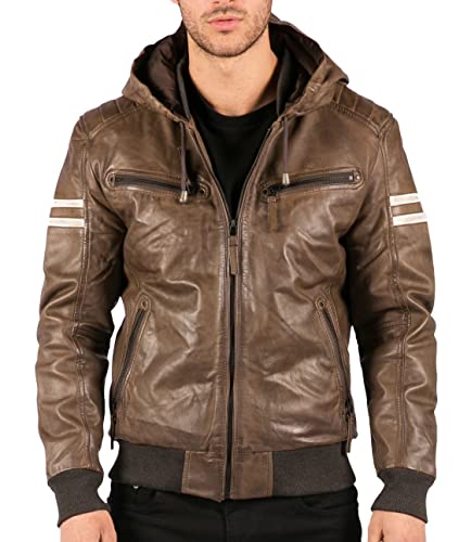 TruClothing.com Herren Bomberjacke Outwear Winddicht Winter Echtleder Mantel Gesteppte Kapuze TruClothing.com Herren Bomberjacke Outwear Winddicht Winter Echtleder Mantel Gesteppte Kapuze von TruClothing.com