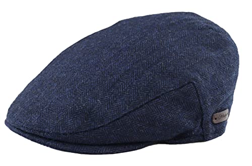 TruClothing.com Herren Flache Kappe Wolle Herringbone Tweed Vintage 1920s Unisex - Marineblau L von TruClothing.com