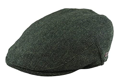 TruClothing.com Herren Flache Kappe Wolle Herringbone Tweed Vintage 1920s Unisex - Olive L von TruClothing.com