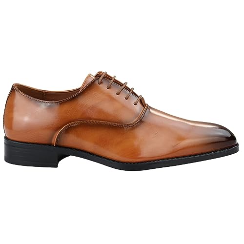 TruClothing.com Herren Formelle Oxford Schuhe Glänzend Geschnürt Klassisch Runde Zehe Kleid - Holzbraun 41 EU von TruClothing.com