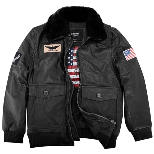 TruClothing.com Herren Lederjacke 100% Echtleder Braun Aviator Piloten Bomberjacke von TruClothing.com