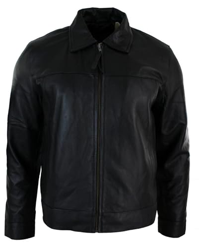 TruClothing.com Herren Lederjacke 100% Echtleder Schwarz Braun Vintage Retro Design von TruClothing.com