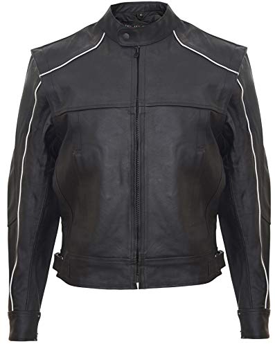 TruClothing.com Herren Lederjacke 100% Echtleder Schwarz Motorrad Bikerjacke Design Neru Still von TruClothing.com