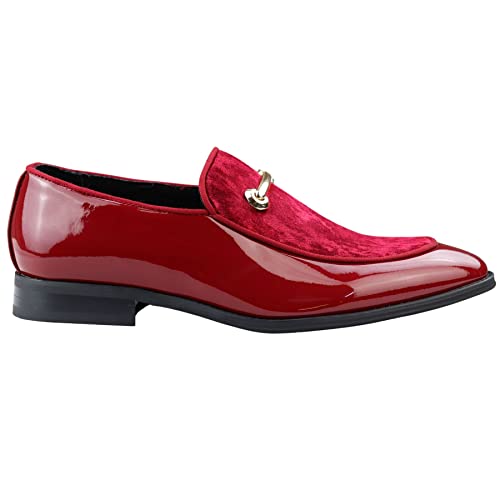 TruClothing.com Herren Mokassin Loafer Schuhe Slip On Samt Eleganter Formaler Schwarz Blau Rot - rot 42 EU von TruClothing.com