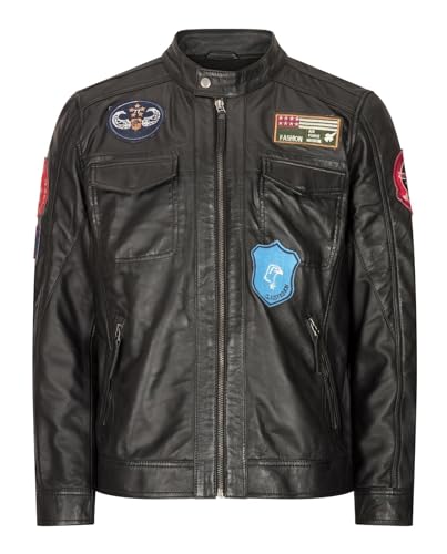 TruClothing.com Herren Motorradjacke Winddicht Winter Air Force Motorrad Echtleder Mantel von TruClothing.com