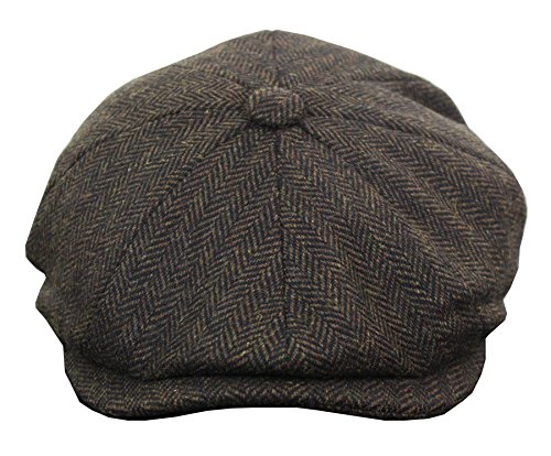 TruClothing.com Herren Mütze Tweed Design Stil Kariert Preis Angebot Dunkelbraun L von TruClothing.com