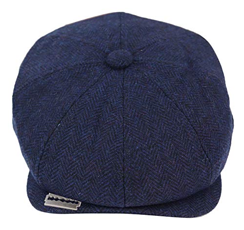 TruClothing.com Herren Mütze Tweed Fischgräte Design Rasierer Stil Blinders Design Marineblau S von TruClothing.com