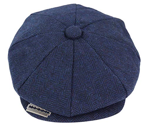 TruClothing.com Herren Mütze Tweed Fischgräte Design Rasierer Stil Blinders Design blau M von TruClothing.com