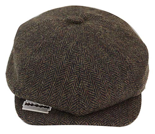 TruClothing.com Herren Mütze Tweed Fischgräte Design Rasierer Stil Blinders Design braun L von TruClothing.com