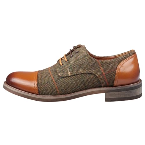 TruClothing.com Herren Oxford Schuhe Premium Leder Tweed Formeller Schuh - braun 43 EU von TruClothing.com