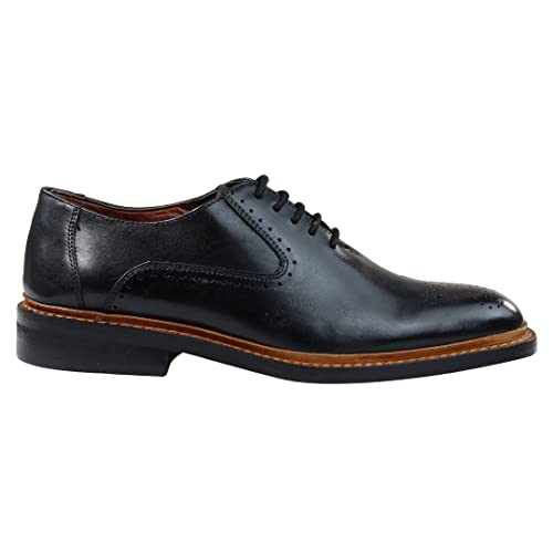 TruClothing.com Herren Schuhe Stil Brogue Oxford Hellbraun Schwarz Leder - schwarz 43 von TruClothing.com