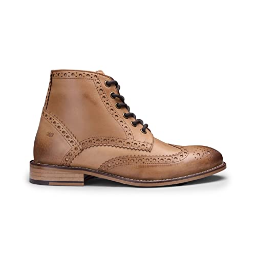 TruClothing.com Herren-Stiefel aus echtem Leder, 1920er-Jahre, Wildleder, Tweed, Schnürschuhe, elegant, formell, hautfarben, 44 EU von TruClothing.com