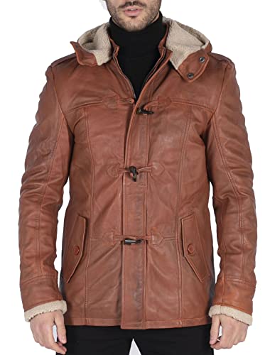 TruClothing.com Herren Trenchcoat Jacke Winddicht Winter Parka Echtleder Jacken Mantel Fleece Kapuze von TruClothing.com