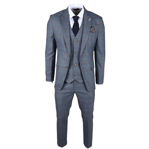 TruClothing.com Herrenanzug 3 Teilig Marineblau Kariert Klassisch Kariert Tailored Fit Formell Kleid - Marineblau 52 TruClothing.com Herrenanzug 3 Teilig Marineblau Kariert Klassisch Kariert Tailored Fit Formell Kleid - Marineblau 52 von TruClothing.com