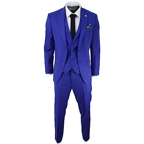 TruClothing.com Herrenanzug 3 Teilig Royal Blau Tailored Fit Hochzeit Party Stil von TruClothing.com