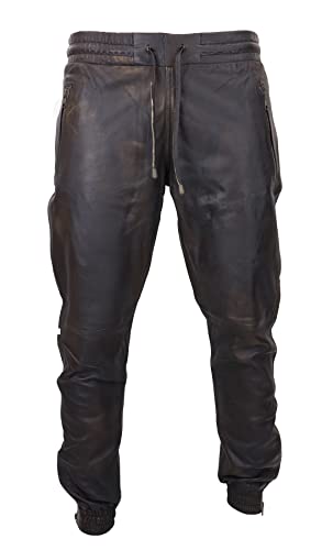 TruClothing.com Herrenhose 100% Echtleder Jogginghose Elastisch Legeres Design von TruClothing.com