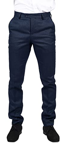 TruClothing.com Herrenhose Marineblaue Vogelaugen-Anzu Hochzeit Abschlussball Formell Klassisch - Marineblau 38 von TruClothing.com