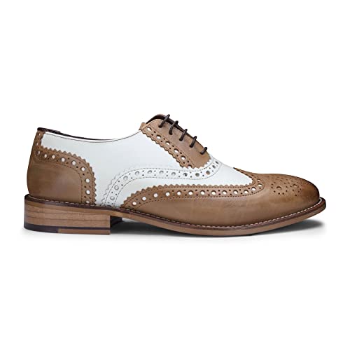 TruClothing.com Herrenschuhe 100% Echtleder Blau Braun Tweed Design Wildleder Brogues von TruClothing.com