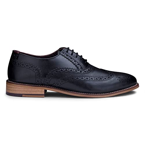 TruClothing.com Herrenschuhe 100% Echtleder Blau Braun Tweed Design Wildleder Brogues von TruClothing.com