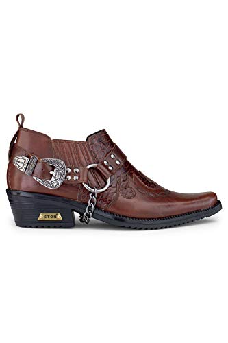 TruClothing.com Herrenschuhe Echtleder Braun Schwarz Krokodil Muster Reiter Cowboy Design von TruClothing.com