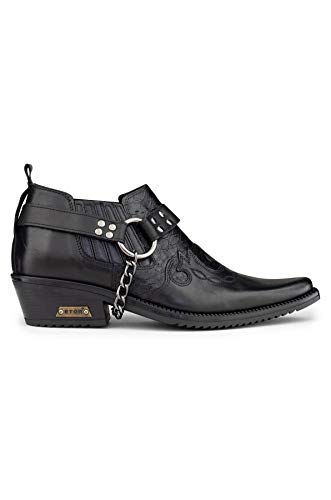 TruClothing.com Herrenschuhe Echtleder Braun Schwarz Krokodil Muster Reiter Cowboy Design von TruClothing.com