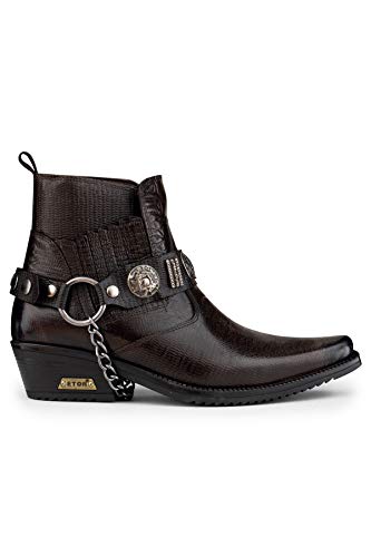 TruClothing.com Herrenstiefel Echtleder Braun Schwarz Boots Reiter Cowboy Design von TruClothing.com