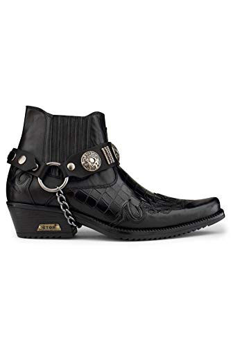 TruClothing.com Herrenstiefel Echtleder Braun Schwarz Krokodil Muster Cowboy Western Design von TruClothing.com