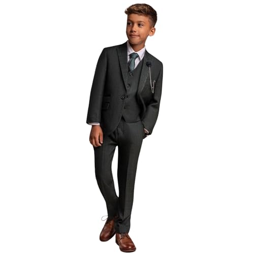 TruClothing.com Jungen 3 Teilig Olive Grün Karo Anzug Tweed Tailored Fit Hochzeit - Olive 7 Jahre von TruClothing.com