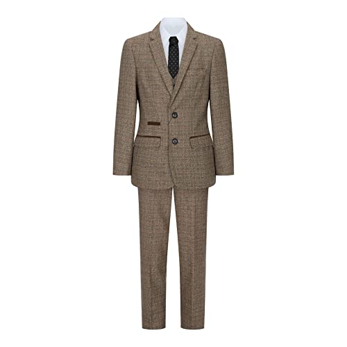 TruClothing.com Jungen 3-teiliger brauner Anzug Tweed Check Vintage 1920er Jahre - braun 4 Jahre von TruClothing.com