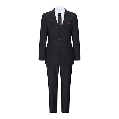 TruClothing.com Jungen 3-teiliger schwarzer Tailored Fit Klassische Hochzeit Trauer Beerdigung - schwarz 12 Jahre von TruClothing.com