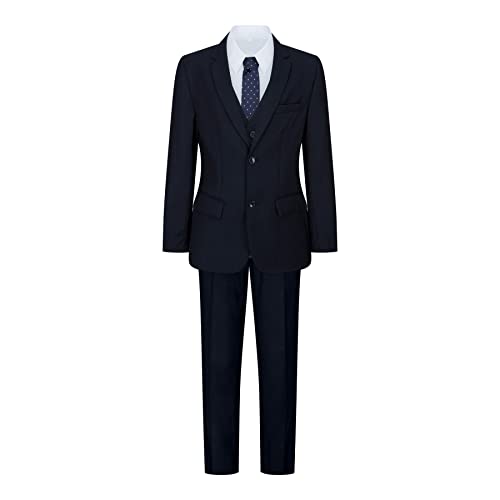 TruClothing.com Jungen Marineblau 5 Teilig Anzug, Blazer, Weste, Hemd, Krawatte, Hose, Hochzeitsfeier - Marineblau 12 Jahre von TruClothing.com