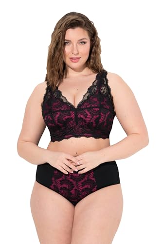 Ulla Popken TruYou Damen große Größen Übergrößen Plus Size TRUYOU Bralette, Spitze, Softschale, ohne Bügel, Cup B - E Fuchsia 115C 832803817-115C von Ulla Popken