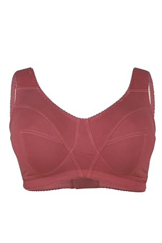 TruYou Damen große Größen Übergrößen Plus Size Entlastungs-BH, ohne Softschalen, Rücken-Spitze Terracotta 80C 200707514-80C von TruYou