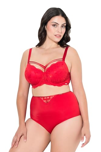 Ulla Popken TruYou Damen große Größen Übergrößen Plus Size TRUYOU Maxislip, Spitze, Zierbänder, Mikrofaser Salsa 46+ 834431530-46+ von Ulla Popken