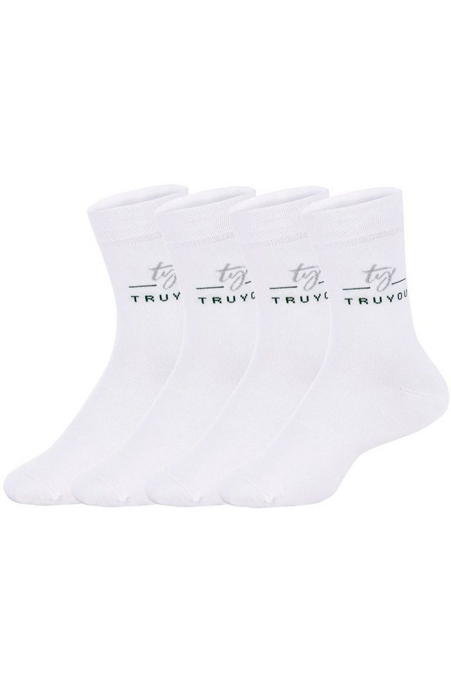 TruYou Kuschelsocken Socken 4er-Pack Glitzer-Schriftzug von TruYou