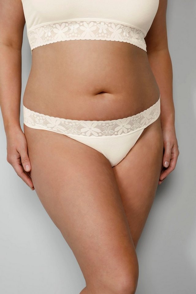 Ulla Popken Slip Strings 2er-Pack breiter Spitzenbund von Ulla Popken