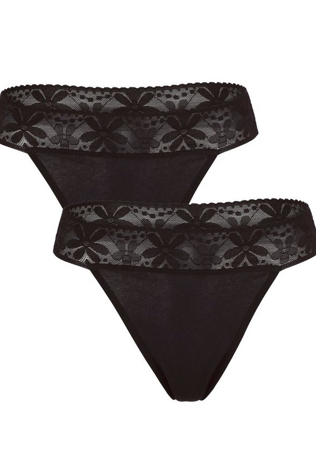 Ulla Popken Slip Strings 2er-Pack breiter Spitzenbund von Ulla Popken