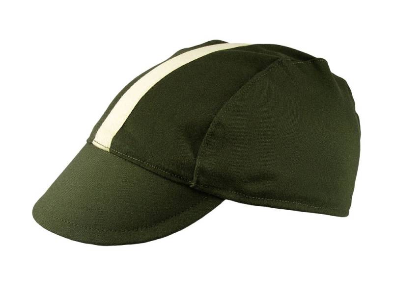 Olivgrün/Beige-Gestreifte Baumwoll-Radkappe - Handgefertigte Kappe; Fahrradmütze; Baumwollmütze; Fahrradbekleidung; Fahrradbekleidung Olivgrün/Beige-Gestreifte Baumwoll-Radkappe - Handgefertigte Kappe; Fahrradmütze; Baumwollmütze; Fahrradbekleidung; Fahrradbekleidung von Trubo