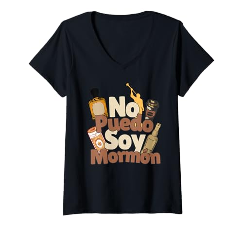 Damen Lustiges LDS-Humor-Design „No Puedo Soy Mormon“ T-Shirt mit V-Ausschnitt Damen Lustiges LDS-Humor-Design „No Puedo Soy Mormon“ T-Shirt mit V-Ausschnitt von TruckerJunk Designs
