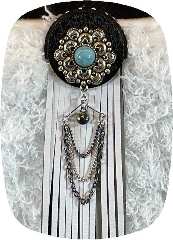 Western Boot Anhänger Silber Silber Concho Fransen, Boho Schmuck von TrudeesBoutique