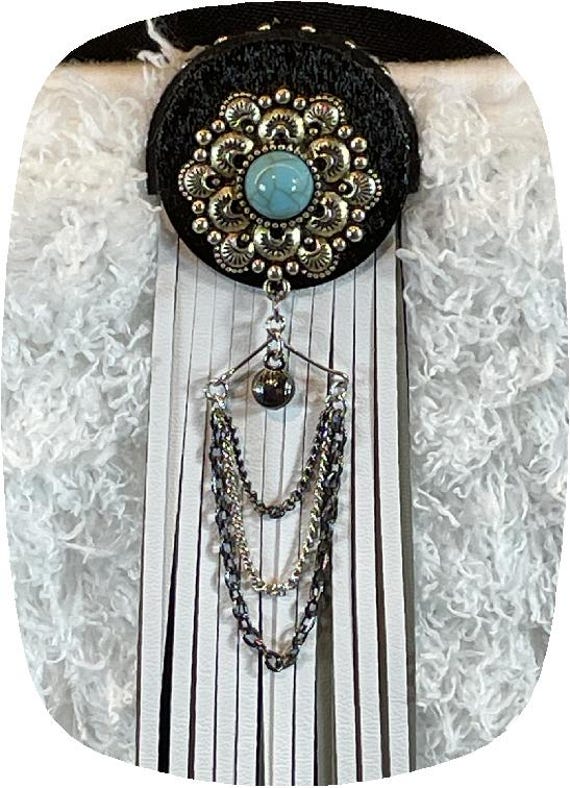 Western Boot Anhänger Silber Silber Concho Fransen, Boho Schmuck von TrudeesBoutique